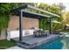 Modern outdoor kitchen with dining area, built-in grill, and pergola at 6201 E Calle Redonda --, Scottsdale, AZ 85251
