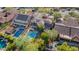 Aerial view of house and backyard with pool and surrounding homes at 32029 N 20Th Ln, Phoenix, AZ 85085