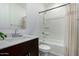 Clean bathroom with a single vanity, shower, and bathtub at 3454 E Jasmine Way, San Tan Valley, AZ 85143
