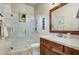 Bathroom with walk-in shower and wood vanity at 3248 S Golden Barrel Ct, Gold Canyon, AZ 85118