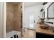 Bathroom with double vanity and shower/tub combo at 40740 N Longhorn Dr, Scottsdale, AZ 85262