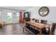 Casual dining area with wood table and bench seating at 14852 S Diablo Rd, Arizona City, AZ 85123