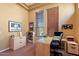 L-shaped desk in a bright and spacious home office at 7755 E Evening Glow Dr, Scottsdale, AZ 85266