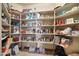 Large pantry stocked with ample shelving for storage at 8876 S Santa Elizabeth Dr, Goodyear, AZ 85338