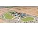 Aerial view of community amenities including pool, playground, and green spaces at 12253 E Aster Ln, Florence, AZ 85132