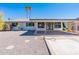 Covered patio and gravel backyard with mature landscaping at 10220 N 109Th Ave, Sun City, AZ 85351