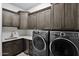 Laundry room with washer, dryer, and ample cabinet space at 3749 E Juniper Cir, Mesa, AZ 85205