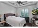 Bedroom with a full-size bed and window coverings at 3749 E Juniper Cir, Mesa, AZ 85205
