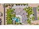 Overhead view of home, pool, and landscaping at 3749 E Juniper Cir, Mesa, AZ 85205