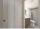 Clean bathroom with updated vanity, toilet and shower at 7920 E Camelback Rd # 206, Scottsdale, AZ 85251