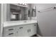 Clean bathroom with white vanity and quartz countertop at 2146 W Isabella Ave # 127, Mesa, AZ 85202