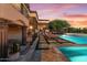 Relaxing poolside view with lush landscaping at 10721 E La Junta Rd, Scottsdale, AZ 85255