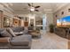 Large living room with sectional sofa and views at 10721 E La Junta Rd, Scottsdale, AZ 85255