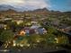 Aerial view of home with mountain views at 10721 E La Junta Rd, Scottsdale, AZ 85255