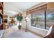 Office with large window showing a view of the backyard patio and seating at 3285 N 159Th Ave, Goodyear, AZ 85395