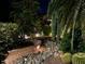 Landscaped front yard with a rock pathway and desert plants at night at 15576 W Coral Pointe Dr, Surprise, AZ 85374