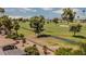 Aerial view of the property and surrounding golf course at 19434 N 130Th Ave, Sun City West, AZ 85375