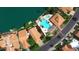 Aerial view of waterfront homes with private pools at 514 S Marina Dr, Gilbert, AZ 85233