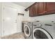 Bright laundry room, features washer, dryer, and ample cabinetry at 1201 W Washington Ave, Gilbert, AZ 85233