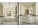 Elegant bathroom with soaking tub, marble floors, and updated vanity at 10947 E Wingspan Way, Scottsdale, AZ 85255