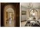 Elegant bedroom with arched windows and French doors leading to a private patio at 10947 E Wingspan Way, Scottsdale, AZ 85255