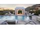 Inviting pool with cabana and water features at 10947 E Wingspan Way, Scottsdale, AZ 85255