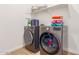 Laundry room with LG washer and dryer, and stacked towels at 5549 S Del Rancho --, Mesa, AZ 85212