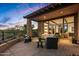 Spacious patio with outdoor furniture and sunset views at 39115 N 99Th Pl, Scottsdale, AZ 85262
