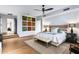 Relaxing main bedroom with king bed, fireplace, and private access to patio at 39115 N 99Th Pl, Scottsdale, AZ 85262