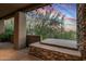 Private hot tub on covered patio with desert views at 39115 N 99Th Pl, Scottsdale, AZ 85262