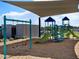 playground with swings and climbing structures under shade sail at 3530 E Alexander Dr, San Tan Valley, AZ 85143