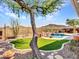 Landscaped backyard with putting green and mountain views at 3220 W Feather Sound Dr, Anthem, AZ 85086