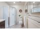 Clean bathroom with shower, toilet, and updated vanity at 12030 N 36Th St, Phoenix, AZ 85028