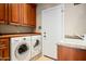 Convenient laundry room with washer, dryer, and sink at 8989 N Gainey Center Dr # 114, Scottsdale, AZ 85258