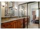 Elegant bathroom with granite countertops and dual sinks at 8989 N Gainey Center Dr # 114, Scottsdale, AZ 85258