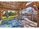 Hot tub with pergola cover and backyard view at 6614 W Sweetwater Ave, Glendale, AZ 85304