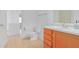 Clean bathroom with light wood cabinets and tiled floor at 29759 N Desert Angel Dr, San Tan Valley, AZ 85143