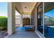 Covered patio with sliding glass doors leading to the backyard at 4142 E Zion Pl, Chandler, AZ 85249