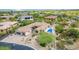 Aerial view of a beautiful home with pool and spa in a luxury community at 37143 N Greythorn Cir, Carefree, AZ 85377