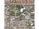 Aerial view showing home's location near park and baseball field at 568 N Sirrine --, Mesa, AZ 85201