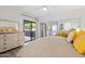 Main bedroom with sliding glass doors to a private patio, and mirrored closet at 9455 E Raintree Dr # 1026, Scottsdale, AZ 85260