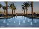 Resort-style pool with palm trees and lounge chairs at 36131 N Desert Tea Dr, Queen Creek, AZ 85140