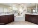 Large bathroom with a soaking tub and double vanities at 2946 W Amber Sun Dr, Phoenix, AZ 85085