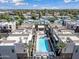 Community pool and numerous townhouses from above at 901 S Smith Rd # 1012, Tempe, AZ 85281