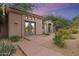 Private courtyard entry with double doors at 26348 N 104Th Way, Scottsdale, AZ 85255