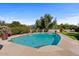 Stunning kidney-shaped pool surrounded by lush landscaping at 6516 E Maverick Rd, Paradise Valley, AZ 85253