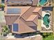 Top down view of house with solar panels and a pool at 2140 W Clearview Trl, Anthem, AZ 85086