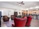 Open concept living room with a view into the kitchen at 10020 E Strobe Ave, Mesa, AZ 85212