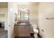 Bathroom with wood vanity, single sink, and tiled floor at 8865 E Baseline Rd # 753, Mesa, AZ 85209