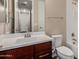 Bathroom with a toilet, tub and modern vanity at 3432 E Strawberry Dr, Gilbert, AZ 85298